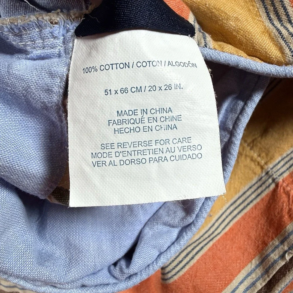 Tommy Hilfiger Pillowcases 2 Button Side Oxford Striped Earth Tones